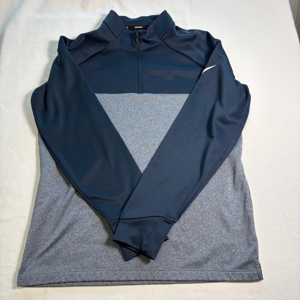 Nike, Golf Dri-FIT Quarter Zip Pullover, Navy Blue Gray, Size M, MSRP $70